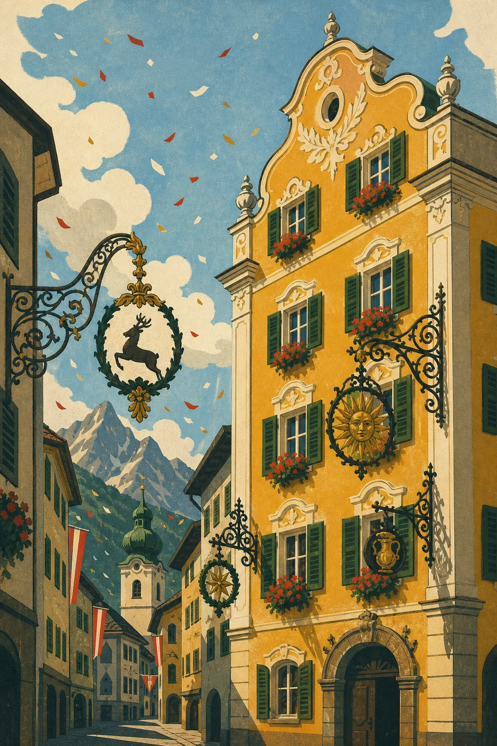 Vintage poster: Mozart's Salzburg